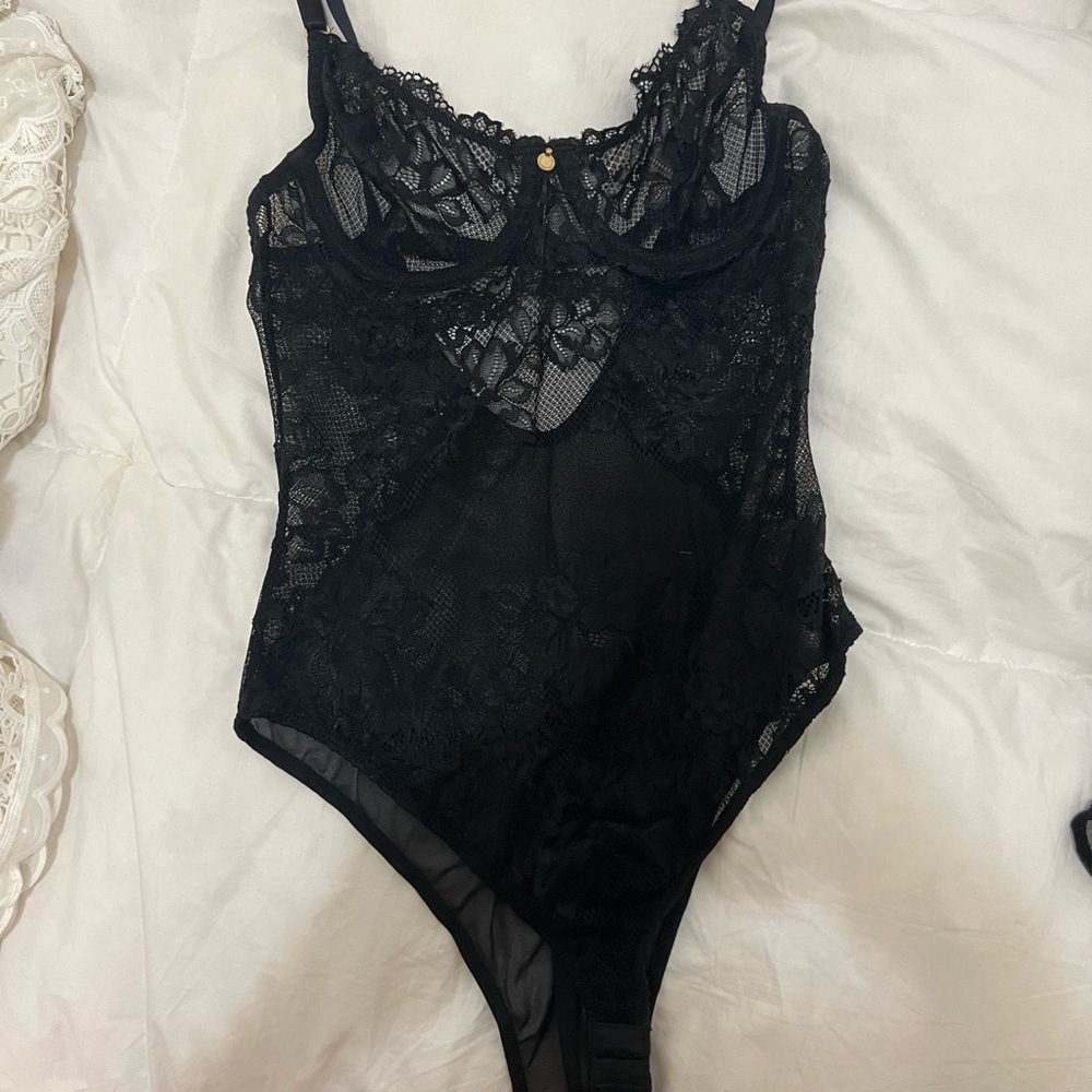 Elegant Black Lace Bodysuit